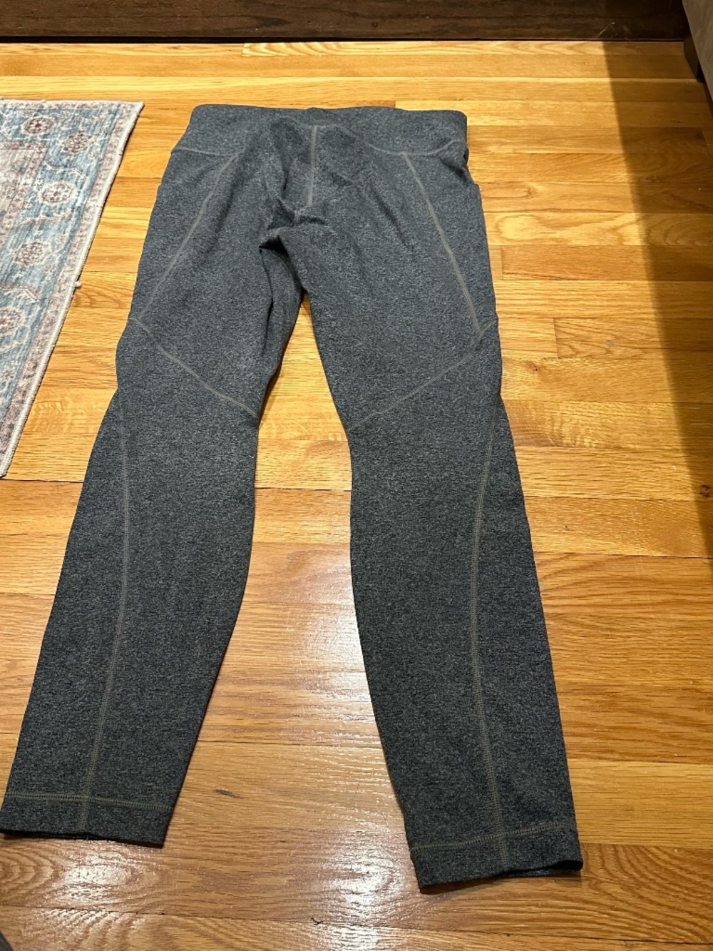 Athleta Dark Gray Leggings with Contrast Stitching